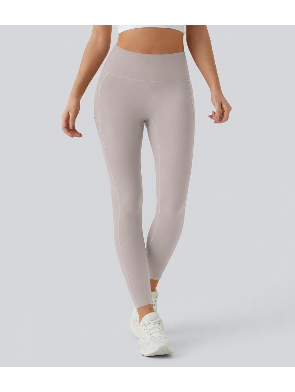 Halara SoftlyZero High Waisted Double Pockets Leggings-UPF50+ Gray Size Small - Picture 6 of 6